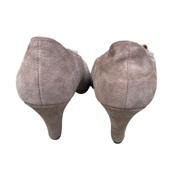 Gentle Souls Remody Tan Suede Peep Toe Criss Cross Strap Heels Size 8 - Picture 3 of 8